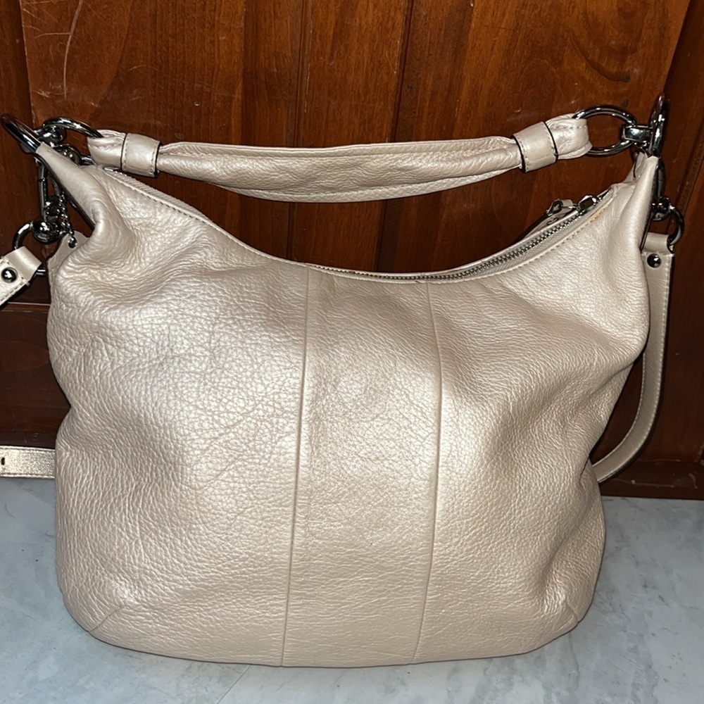 Coach  Kristen 16808 metallic pearl leather Shoulder bag  Satchel  Crossbody EUC - Picture 10 of 17